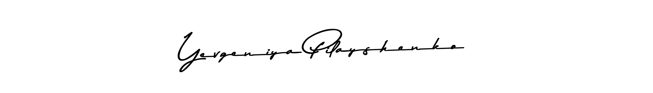 How to make Yevgeniya Pilayshenko name signature. Use Asem Kandis PERSONAL USE style for creating short signs online. This is the latest handwritten sign. Yevgeniya Pilayshenko signature style 9 images and pictures png