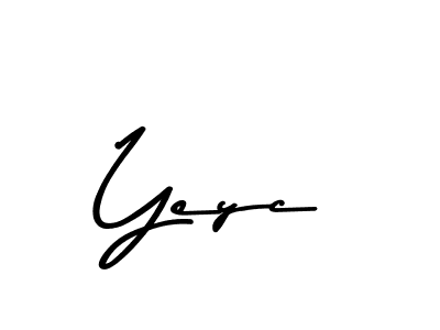 How to make Yeyc name signature. Use Asem Kandis PERSONAL USE style for creating short signs online. This is the latest handwritten sign. Yeyc signature style 9 images and pictures png