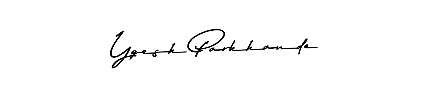 This is the best signature style for the Ygesh Parkhande name. Also you like these signature font (Asem Kandis PERSONAL USE). Mix name signature. Ygesh Parkhande signature style 9 images and pictures png