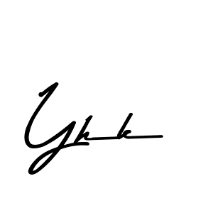 Make a beautiful signature design for name Yhk. With this signature (Asem Kandis PERSONAL USE) style, you can create a handwritten signature for free. Yhk signature style 9 images and pictures png