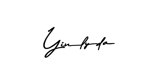 How to make Yinlyda name signature. Use Asem Kandis PERSONAL USE style for creating short signs online. This is the latest handwritten sign. Yinlyda signature style 9 images and pictures png