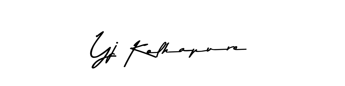 Make a beautiful signature design for name Yj Kolhapure. With this signature (Asem Kandis PERSONAL USE) style, you can create a handwritten signature for free. Yj Kolhapure signature style 9 images and pictures png