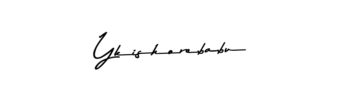 How to make Ykishorebabu name signature. Use Asem Kandis PERSONAL USE style for creating short signs online. This is the latest handwritten sign. Ykishorebabu signature style 9 images and pictures png