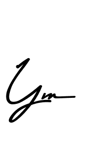 Create a beautiful signature design for name Ym. With this signature (Asem Kandis PERSONAL USE) fonts, you can make a handwritten signature for free. Ym signature style 9 images and pictures png