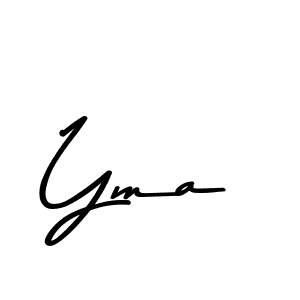 How to make Yma name signature. Use Asem Kandis PERSONAL USE style for creating short signs online. This is the latest handwritten sign. Yma signature style 9 images and pictures png