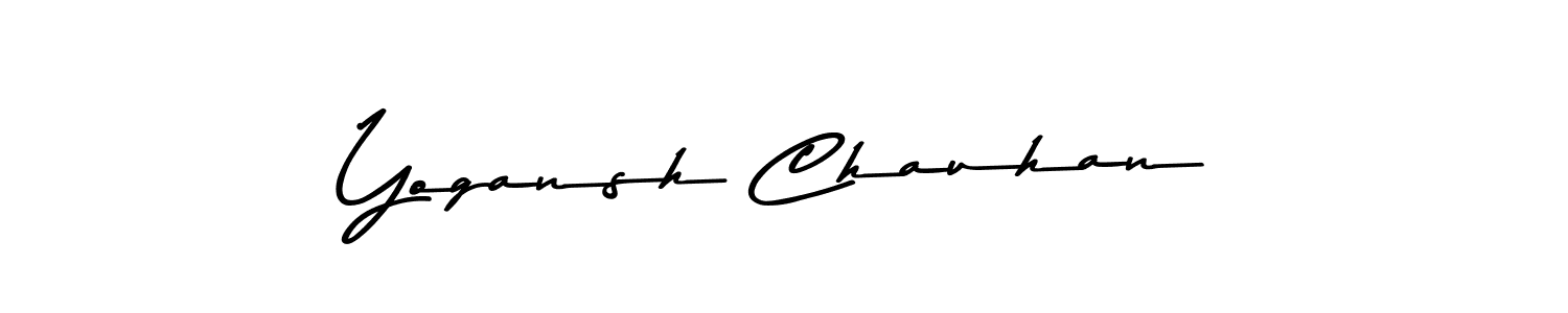 How to make Yogansh Chauhan name signature. Use Asem Kandis PERSONAL USE style for creating short signs online. This is the latest handwritten sign. Yogansh Chauhan signature style 9 images and pictures png