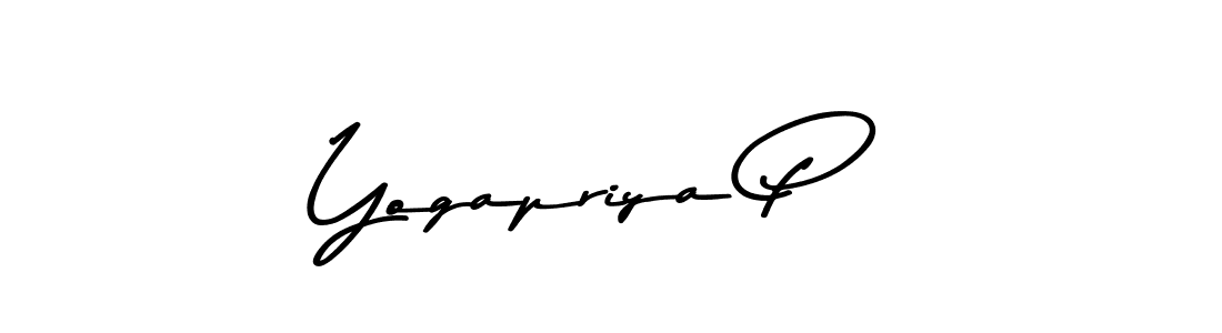 Use a signature maker to create a handwritten signature online. With this signature software, you can design (Asem Kandis PERSONAL USE) your own signature for name Yogapriya P. Yogapriya P signature style 9 images and pictures png