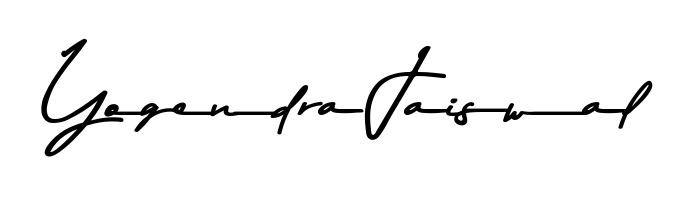 The Asem Kandis PERSONAL USE handwriting style adds charm and authenticity to name Yogendra Jaiswal. A wonderful choice for personal thank-you notes. Yogendra Jaiswal signature style 9 images and pictures png