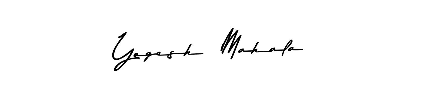 This is the best signature style for the Yogesh  Mahala name. Also you like these signature font (Asem Kandis PERSONAL USE). Mix name signature. Yogesh  Mahala signature style 9 images and pictures png