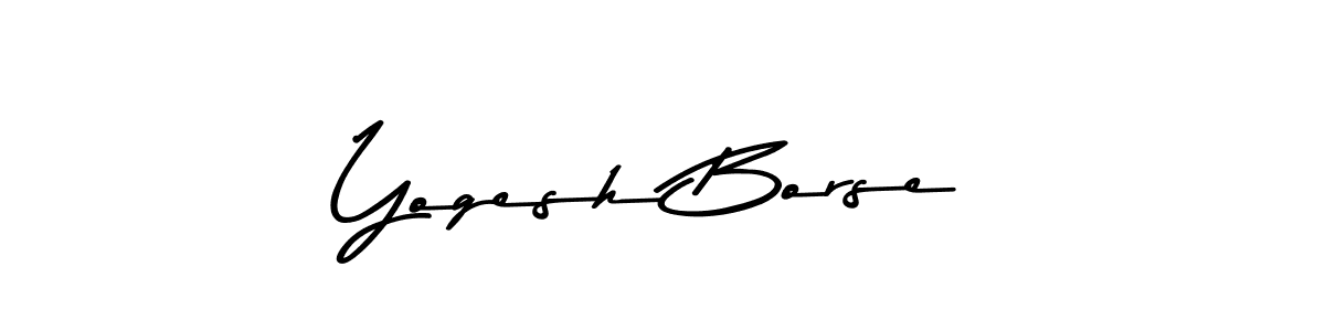 This is the best signature style for the Yogesh Borse name. Also you like these signature font (Asem Kandis PERSONAL USE). Mix name signature. Yogesh Borse signature style 9 images and pictures png