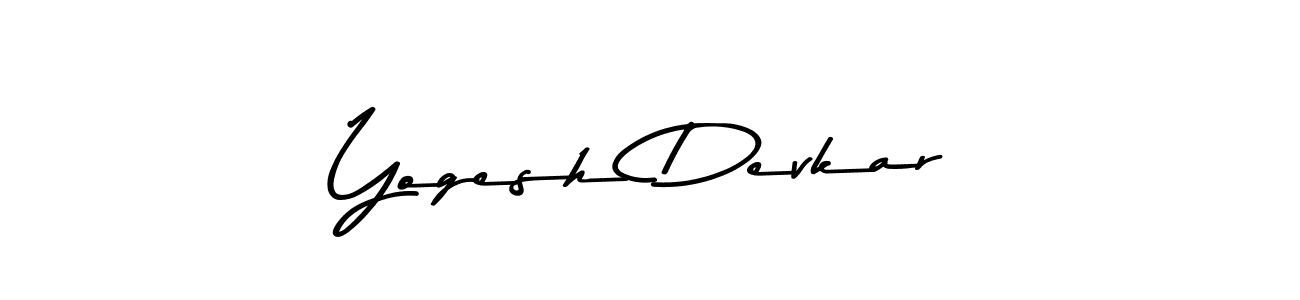 This is the best signature style for the Yogesh Devkar name. Also you like these signature font (Asem Kandis PERSONAL USE). Mix name signature. Yogesh Devkar signature style 9 images and pictures png