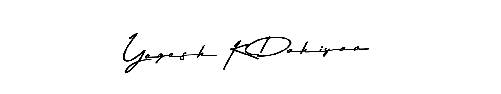 Use a signature maker to create a handwritten signature online. With this signature software, you can design (Asem Kandis PERSONAL USE) your own signature for name Yogesh K Dahiyaa. Yogesh K Dahiyaa signature style 9 images and pictures png