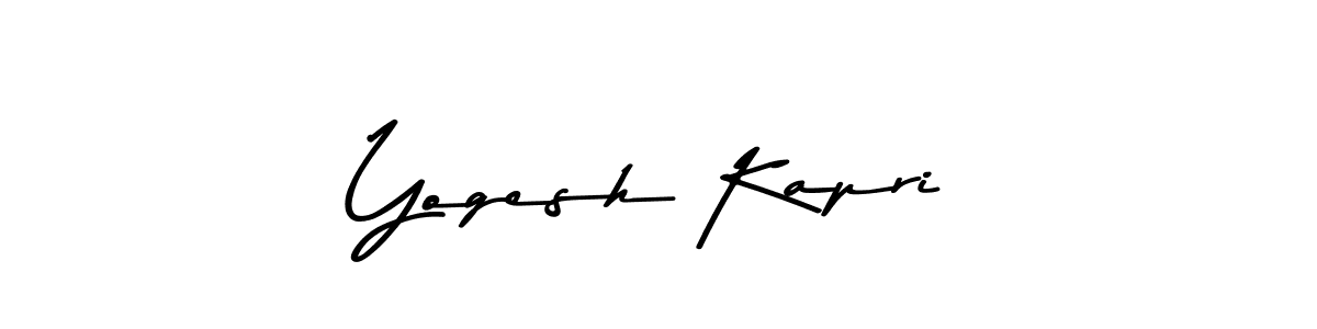 How to make Yogesh Kapri name signature. Use Asem Kandis PERSONAL USE style for creating short signs online. This is the latest handwritten sign. Yogesh Kapri signature style 9 images and pictures png