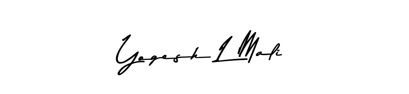 The best way (Asem Kandis PERSONAL USE) to make a short signature is to pick only two or three words in your name. The name Yogesh L Mali include a total of six letters. For converting this name. Yogesh L Mali signature style 9 images and pictures png