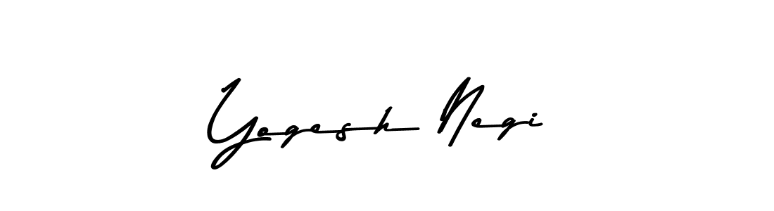 How to make Yogesh Negi name signature. Use Asem Kandis PERSONAL USE style for creating short signs online. This is the latest handwritten sign. Yogesh Negi signature style 9 images and pictures png