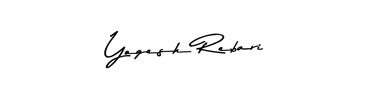 How to make Yogesh Rebari name signature. Use Asem Kandis PERSONAL USE style for creating short signs online. This is the latest handwritten sign. Yogesh Rebari signature style 9 images and pictures png