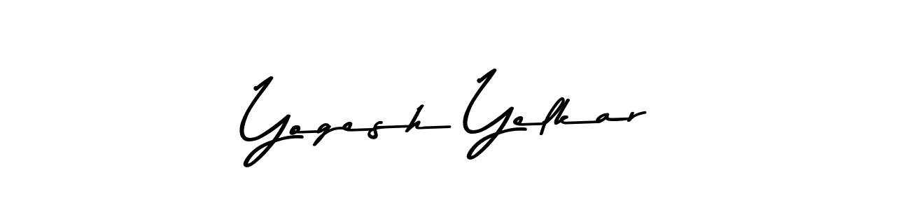 How to make Yogesh Yelkar name signature. Use Asem Kandis PERSONAL USE style for creating short signs online. This is the latest handwritten sign. Yogesh Yelkar signature style 9 images and pictures png