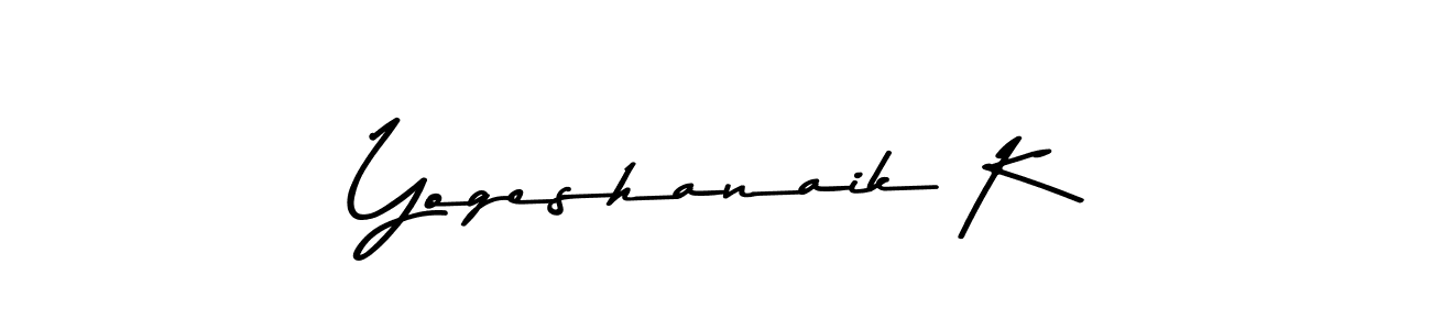 Design your own signature with our free online signature maker. With this signature software, you can create a handwritten (Asem Kandis PERSONAL USE) signature for name Yogeshanaik K. Yogeshanaik K signature style 9 images and pictures png