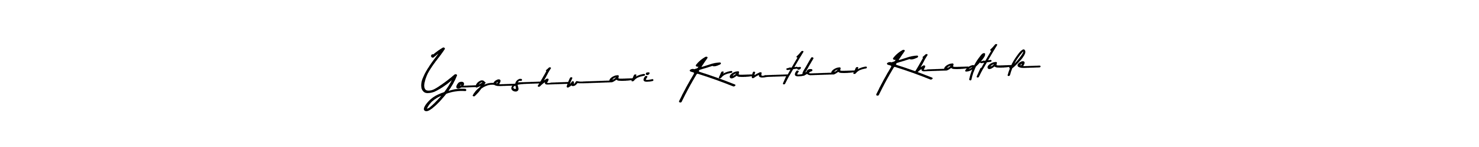 Asem Kandis PERSONAL USE is a professional signature style that is perfect for those who want to add a touch of class to their signature. It is also a great choice for those who want to make their signature more unique. Get Yogeshwari  Krantikar Khadtale name to fancy signature for free. Yogeshwari  Krantikar Khadtale signature style 9 images and pictures png