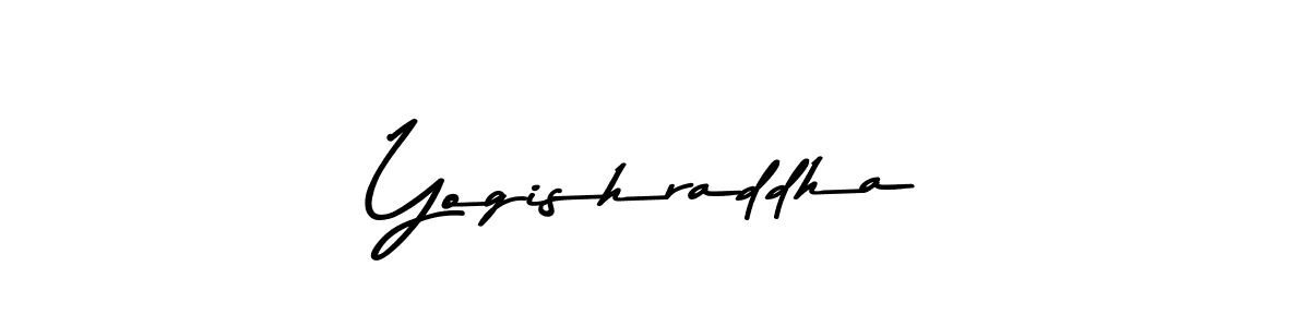 Make a beautiful signature design for name Yogishraddha. With this signature (Asem Kandis PERSONAL USE) style, you can create a handwritten signature for free. Yogishraddha signature style 9 images and pictures png