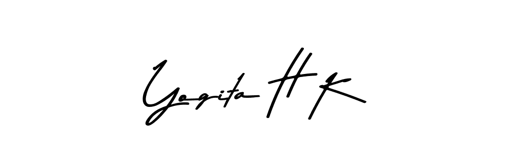 Make a beautiful signature design for name Yogita H K. With this signature (Asem Kandis PERSONAL USE) style, you can create a handwritten signature for free. Yogita H K signature style 9 images and pictures png