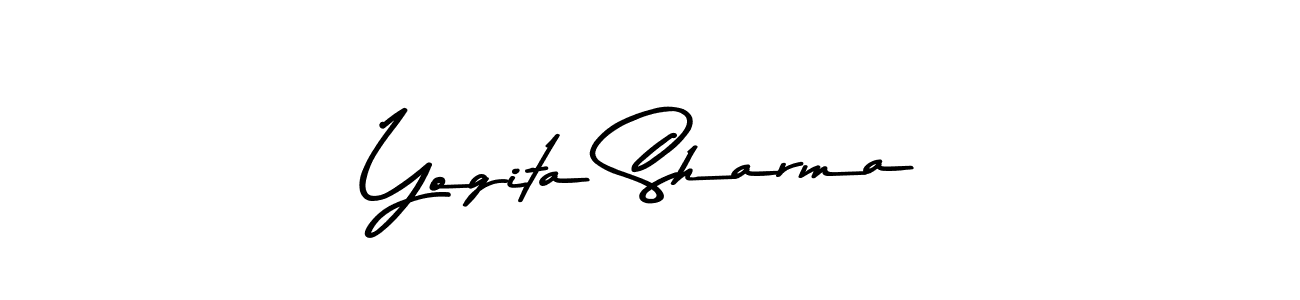 Create a beautiful signature design for name Yogita Sharma. With this signature (Asem Kandis PERSONAL USE) fonts, you can make a handwritten signature for free. Yogita Sharma signature style 9 images and pictures png
