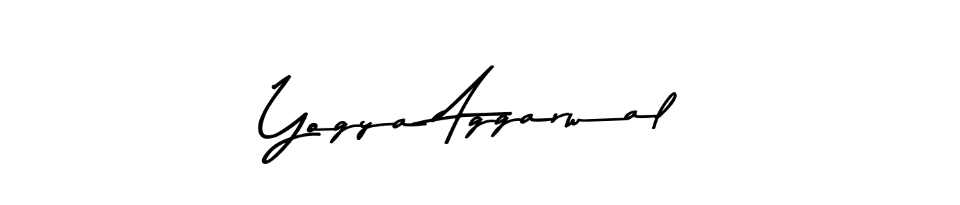 Create a beautiful signature design for name Yogya Aggarwal. With this signature (Asem Kandis PERSONAL USE) fonts, you can make a handwritten signature for free. Yogya Aggarwal signature style 9 images and pictures png