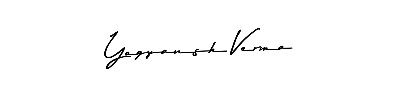 How to make Yogyansh Verma name signature. Use Asem Kandis PERSONAL USE style for creating short signs online. This is the latest handwritten sign. Yogyansh Verma signature style 9 images and pictures png