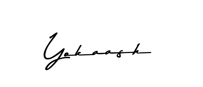 How to make Yokaash name signature. Use Asem Kandis PERSONAL USE style for creating short signs online. This is the latest handwritten sign. Yokaash signature style 9 images and pictures png
