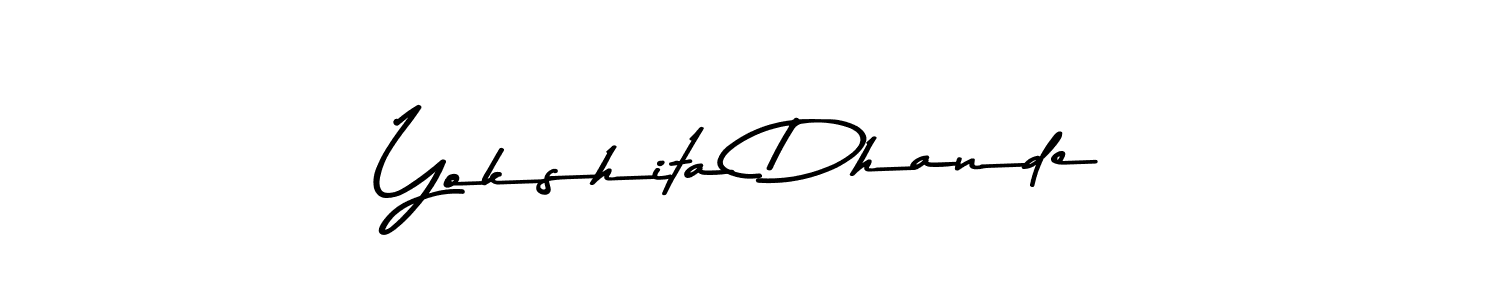 Create a beautiful signature design for name Yokshita Dhande. With this signature (Asem Kandis PERSONAL USE) fonts, you can make a handwritten signature for free. Yokshita Dhande signature style 9 images and pictures png