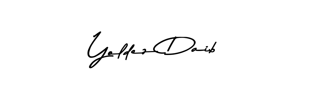 Use a signature maker to create a handwritten signature online. With this signature software, you can design (Asem Kandis PERSONAL USE) your own signature for name Yoldez Daib. Yoldez Daib signature style 9 images and pictures png