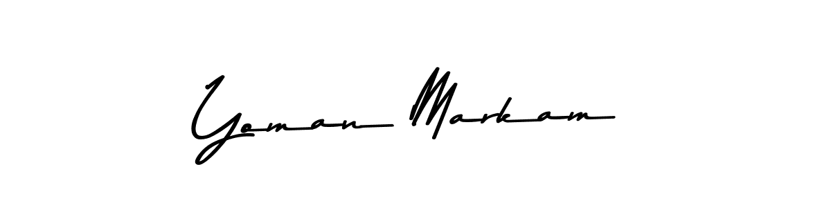 Create a beautiful signature design for name Yoman Markam. With this signature (Asem Kandis PERSONAL USE) fonts, you can make a handwritten signature for free. Yoman Markam signature style 9 images and pictures png