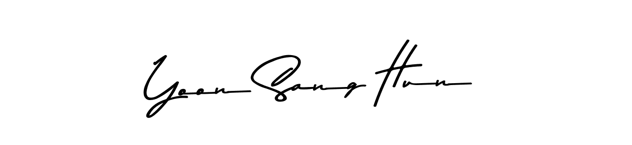 The best way (Asem Kandis PERSONAL USE) to make a short signature is to pick only two or three words in your name. The name Yoon Sang Hun include a total of six letters. For converting this name. Yoon Sang Hun signature style 9 images and pictures png