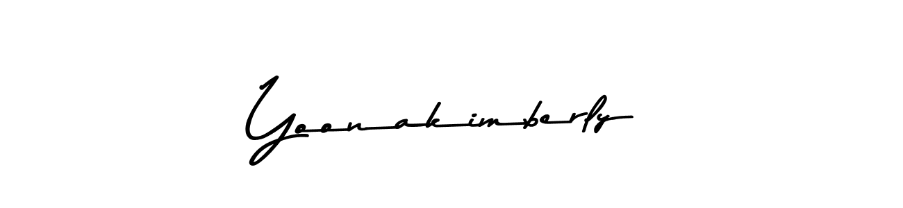How to make Yoonakimberly name signature. Use Asem Kandis PERSONAL USE style for creating short signs online. This is the latest handwritten sign. Yoonakimberly signature style 9 images and pictures png