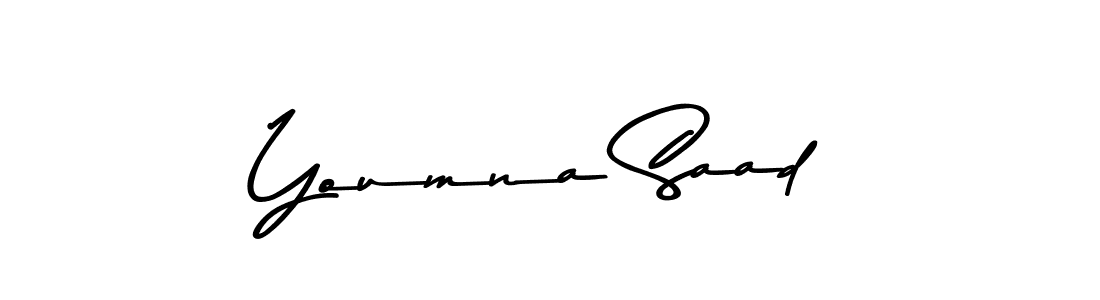 Design your own signature with our free online signature maker. With this signature software, you can create a handwritten (Asem Kandis PERSONAL USE) signature for name Youmna Saad. Youmna Saad signature style 9 images and pictures png