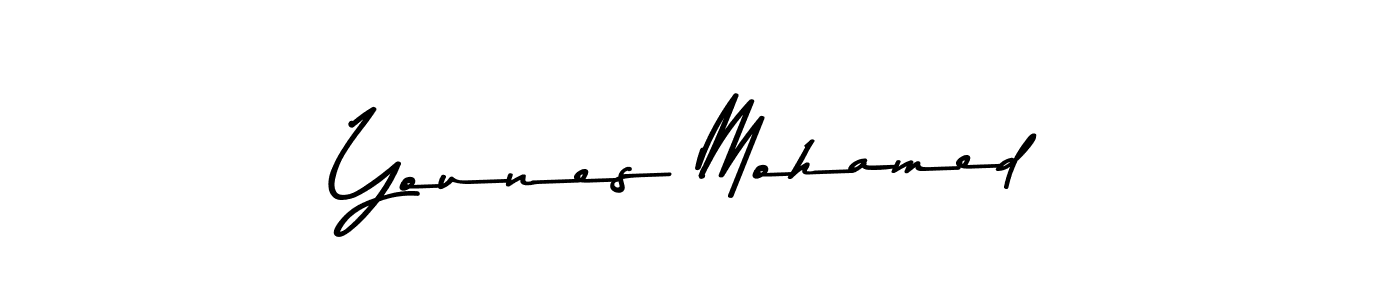 Create a beautiful signature design for name Younes Mohamed. With this signature (Asem Kandis PERSONAL USE) fonts, you can make a handwritten signature for free. Younes Mohamed signature style 9 images and pictures png