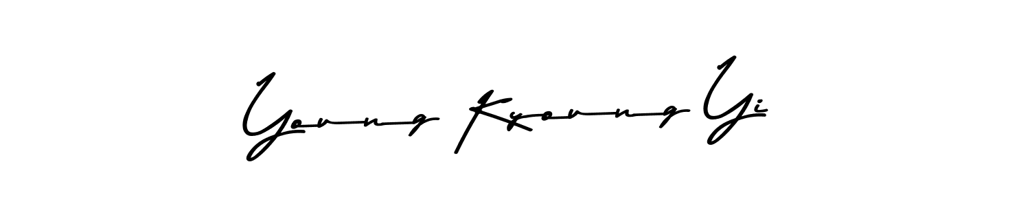 How to make Young Kyoung Yi name signature. Use Asem Kandis PERSONAL USE style for creating short signs online. This is the latest handwritten sign. Young Kyoung Yi signature style 9 images and pictures png