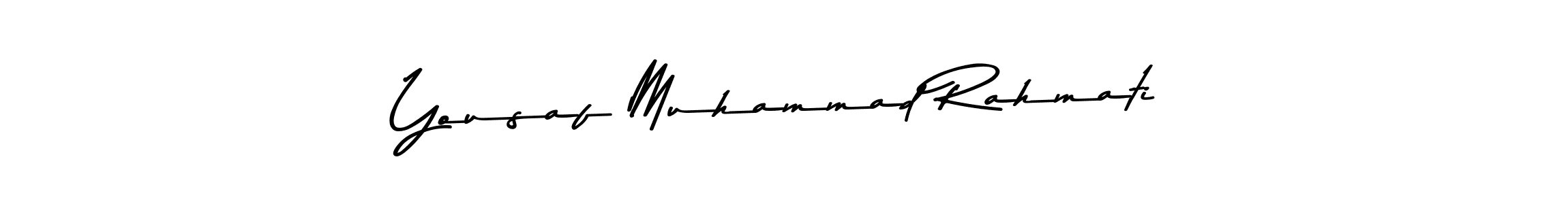 Create a beautiful signature design for name Yousaf Muhammad Rahmati. With this signature (Asem Kandis PERSONAL USE) fonts, you can make a handwritten signature for free. Yousaf Muhammad Rahmati signature style 9 images and pictures png