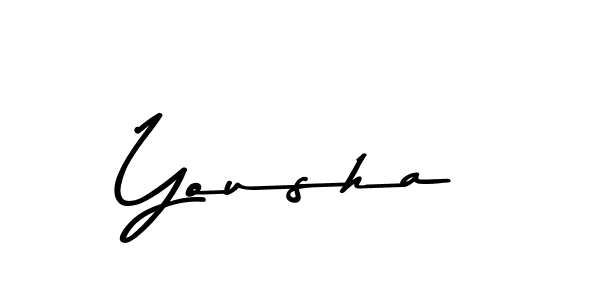 Design your own signature with our free online signature maker. With this signature software, you can create a handwritten (Asem Kandis PERSONAL USE) signature for name Yousha. Yousha signature style 9 images and pictures png