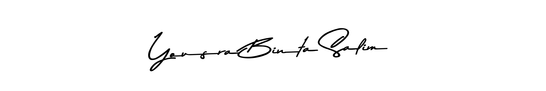 How to make Yousra Binta Salim name signature. Use Asem Kandis PERSONAL USE style for creating short signs online. This is the latest handwritten sign. Yousra Binta Salim signature style 9 images and pictures png