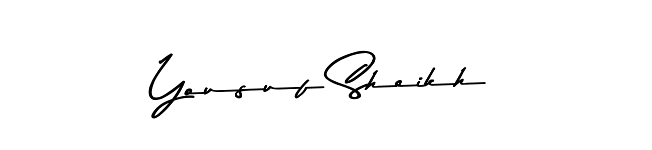 How to make Yousuf Sheikh name signature. Use Asem Kandis PERSONAL USE style for creating short signs online. This is the latest handwritten sign. Yousuf Sheikh signature style 9 images and pictures png