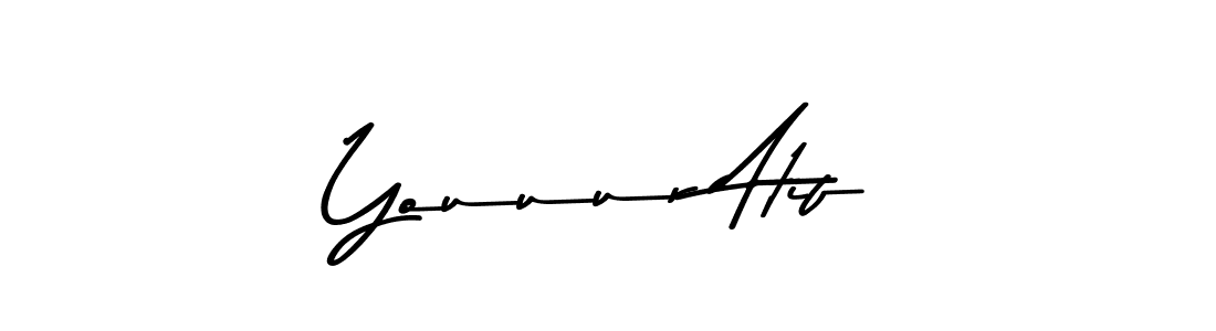 How to make Youuur Atif name signature. Use Asem Kandis PERSONAL USE style for creating short signs online. This is the latest handwritten sign. Youuur Atif signature style 9 images and pictures png