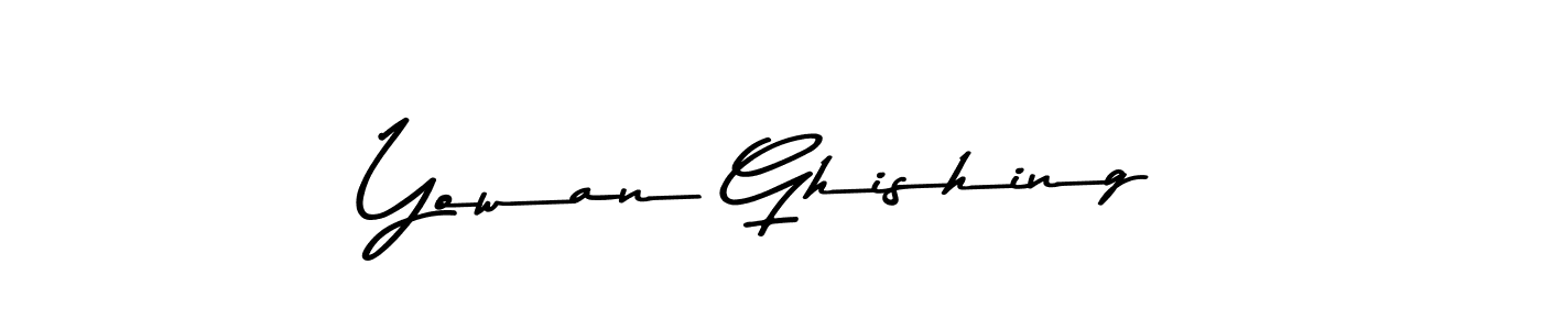 The best way (Asem Kandis PERSONAL USE) to make a short signature is to pick only two or three words in your name. The name Yowan Ghishing include a total of six letters. For converting this name. Yowan Ghishing signature style 9 images and pictures png
