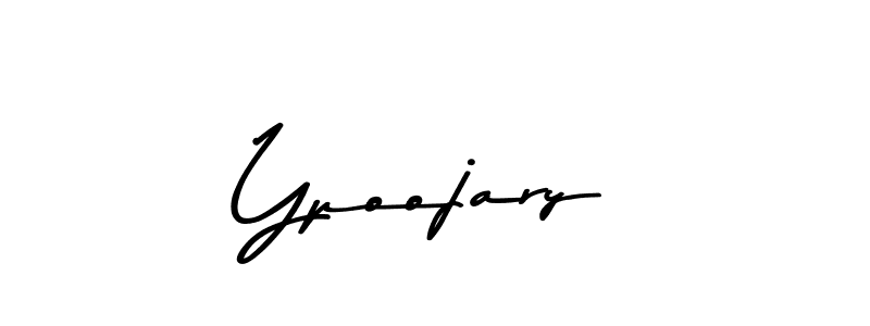 How to make Ypoojary name signature. Use Asem Kandis PERSONAL USE style for creating short signs online. This is the latest handwritten sign. Ypoojary signature style 9 images and pictures png