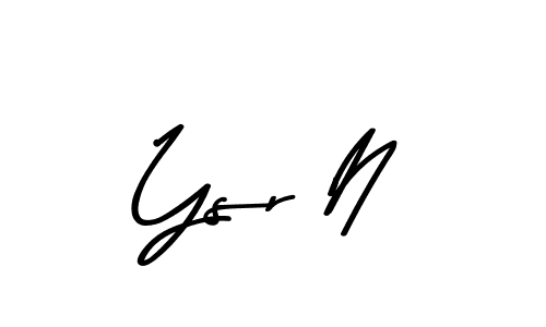 How to make Ysr N name signature. Use Asem Kandis PERSONAL USE style for creating short signs online. This is the latest handwritten sign. Ysr N signature style 9 images and pictures png