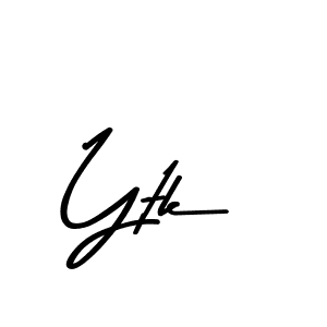 Create a beautiful signature design for name Ytk. With this signature (Asem Kandis PERSONAL USE) fonts, you can make a handwritten signature for free. Ytk signature style 9 images and pictures png