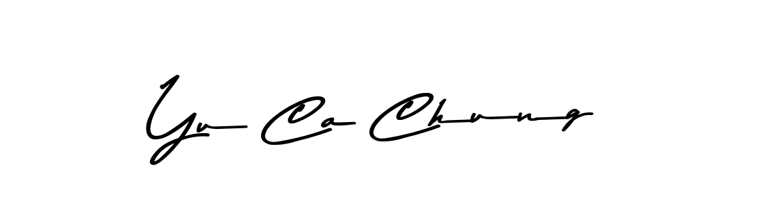 How to make Yu Ca Chung name signature. Use Asem Kandis PERSONAL USE style for creating short signs online. This is the latest handwritten sign. Yu Ca Chung signature style 9 images and pictures png