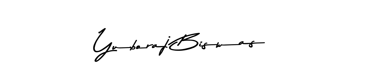 Make a beautiful signature design for name Yuboraj Biswas. With this signature (Asem Kandis PERSONAL USE) style, you can create a handwritten signature for free. Yuboraj Biswas signature style 9 images and pictures png