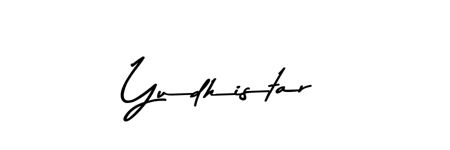 How to make Yudhistar name signature. Use Asem Kandis PERSONAL USE style for creating short signs online. This is the latest handwritten sign. Yudhistar signature style 9 images and pictures png