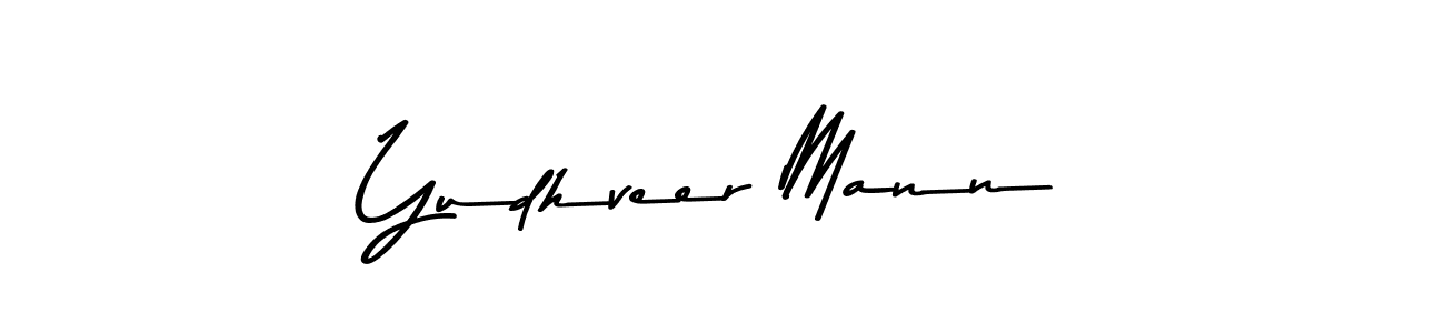 Create a beautiful signature design for name Yudhveer Mann. With this signature (Asem Kandis PERSONAL USE) fonts, you can make a handwritten signature for free. Yudhveer Mann signature style 9 images and pictures png